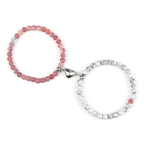 Pulseras para Parejas Pulsera Magnética de Perlas rosa y blanco