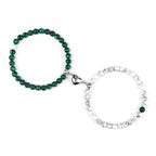 Pulseras para Parejas Pulsera Magnética de Perlas verde y blanco