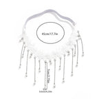 Cadena de Muslo Blanca - Joya de Muslo Cuerpo Muslo Mujer Pierna