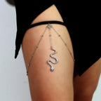 Cadena de Muslo Serpiente Pierna - Joya de Muslo Cuerpo Muslo Mujer plata