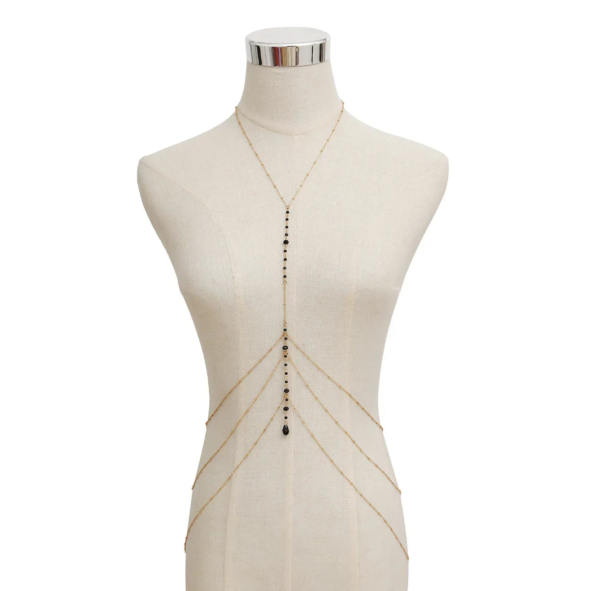 Cadena de Escote Mujer Collar Negro oro