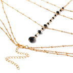 Cadena de Escote Mujer Collar Negro oro
