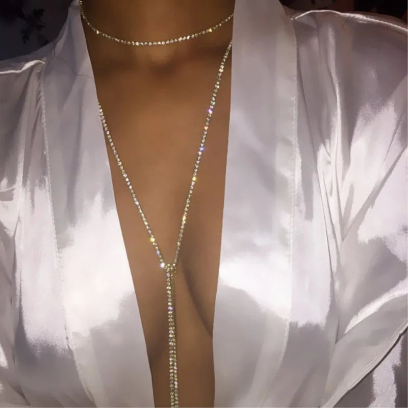 Cadena de Escote para Mujer Collar con Strass