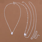 Cadena de Espalda Collar Adorno Dorsal Mujer 7 Perlas plata