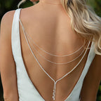 Cadena para la espalda Collar Adorno Dorsal Mujer plata