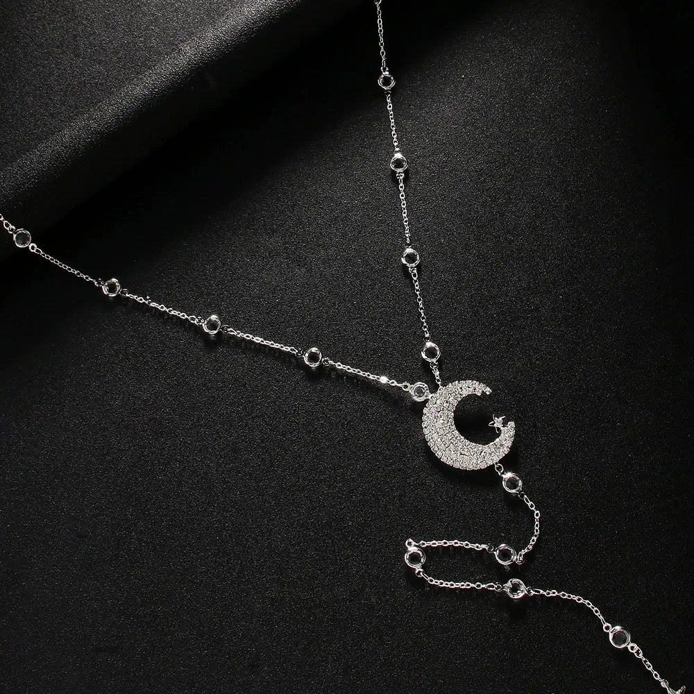 Cadena de Dos Collar Adorno Dorsal Mujer Luna