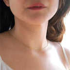 Cadena de Dos Collar Adorno Dorsal Mujer Perla