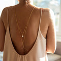 Cadena de Dos Collar Adorno Dorsal Mujer Perla