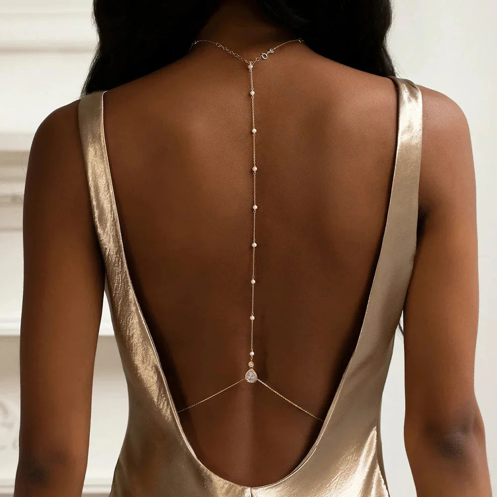 Cadena de Dos Mujer Collar Adorno Dorsal plata