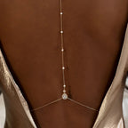 Cadena de Dos Mujer Collar Adorno Dorsal plata