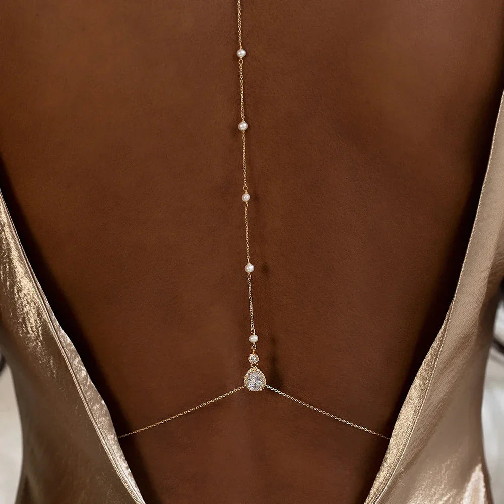 Cadena de Dos Mujer Collar Adorno Dorsal plata