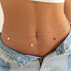 Cadena de Vientre con Perlas para Mujer plata