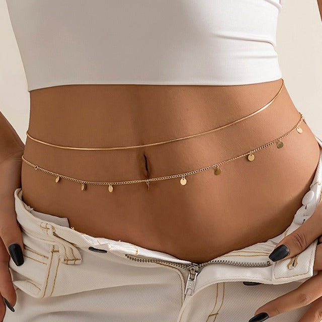 Cadena de Vientre para Mujer Oro & Plata oro