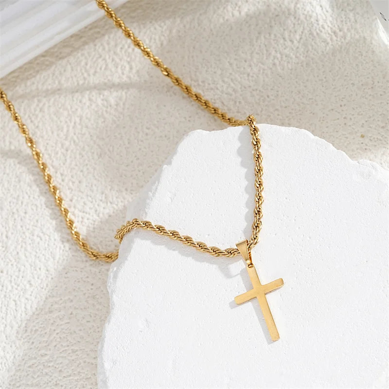 Cadena y Medallón Cruz Mujer oro