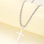 Cadena y Medallón Cruz Mujer plata