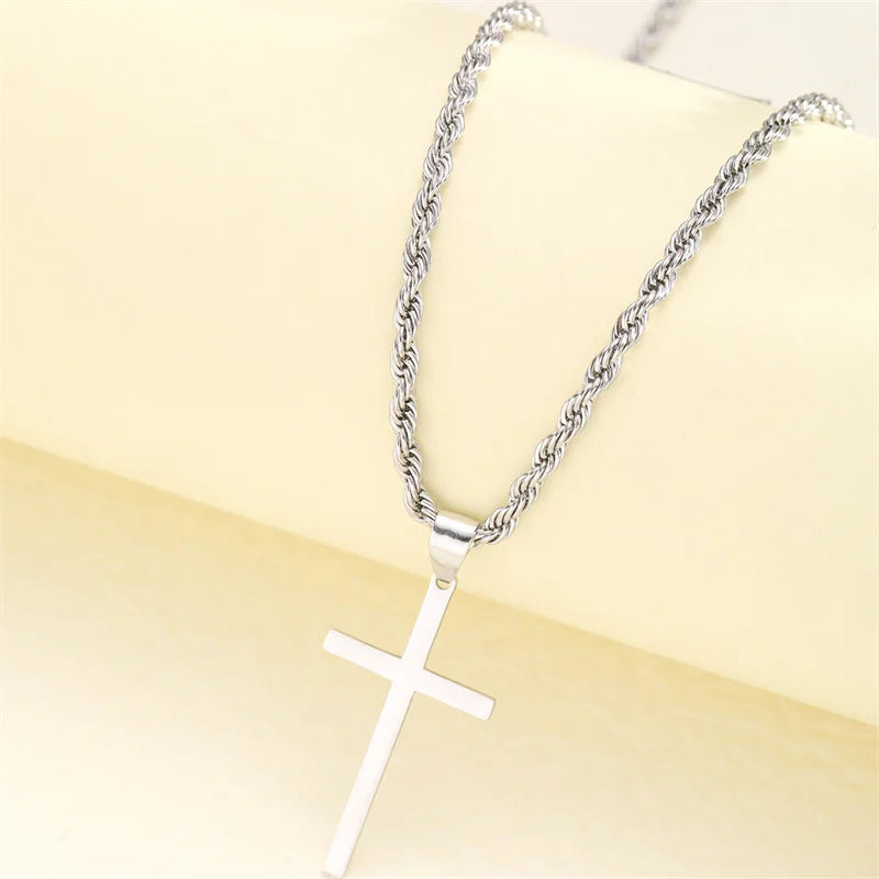 Cadena y Medallón Cruz Mujer plata