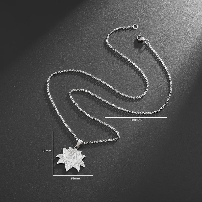 Cadena y Medallón Flor de Loto