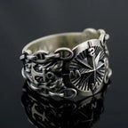 Anillo de Sello Brújula Rosa de los Vientos