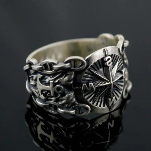 Anillo de Sello Brújula Rosa de los Vientos