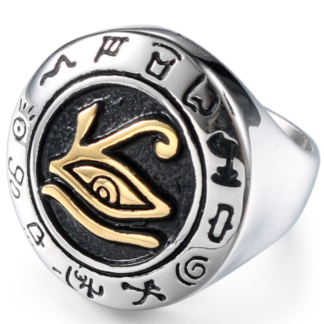 Anillo egipcio oro plata