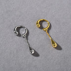 Pendientes de Clip Aros Finos Gota de Agua plata