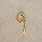 Pendientes de Clip Aros Finos Gota de Agua oro