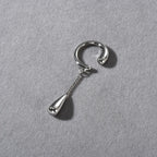 Pendientes de Clip Aros Finos Gota de Agua plata