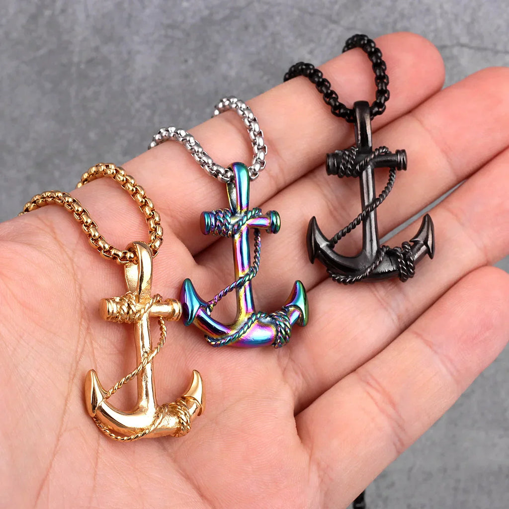 Collier ancre homme