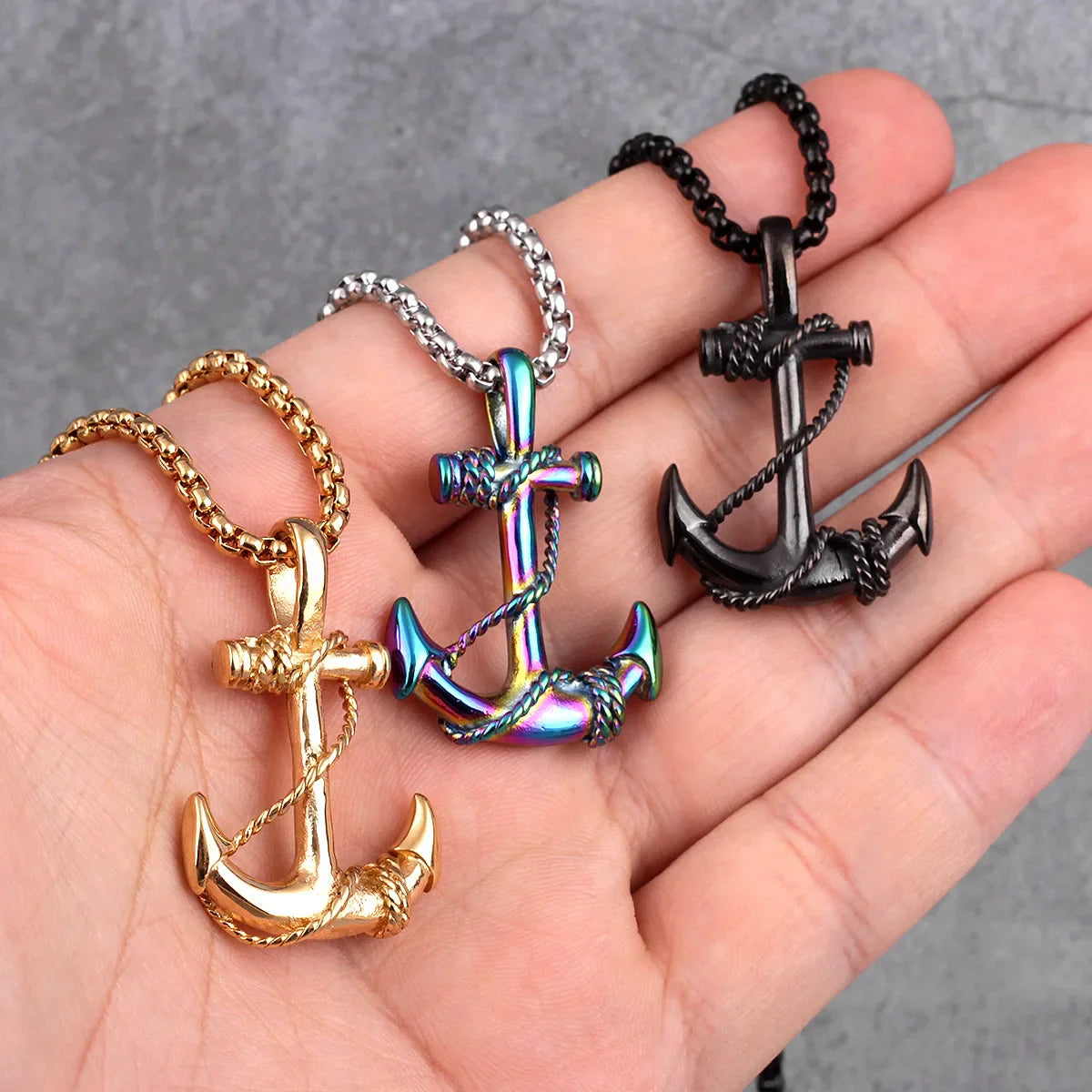 Collier ancre homme
