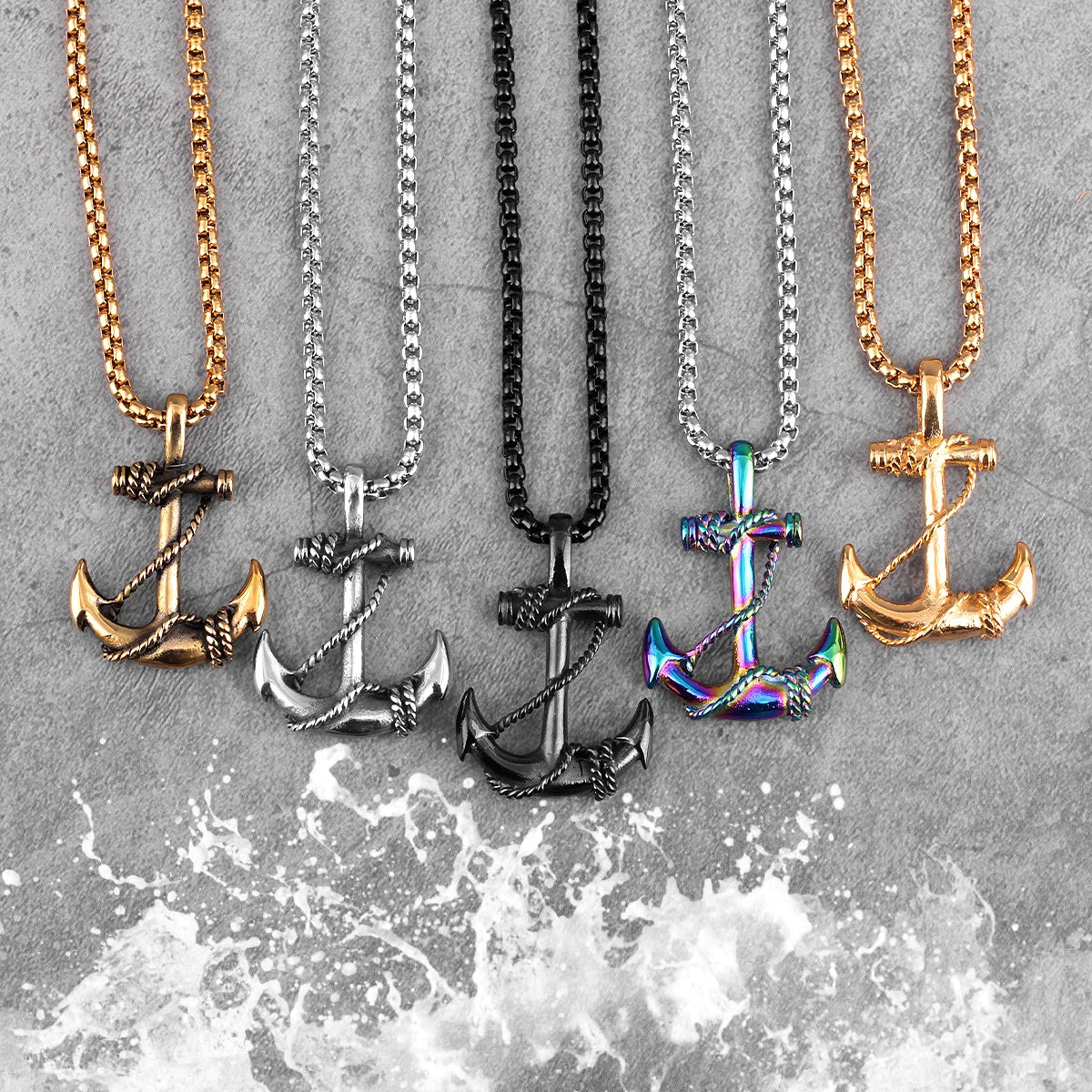 Collier ancre homme