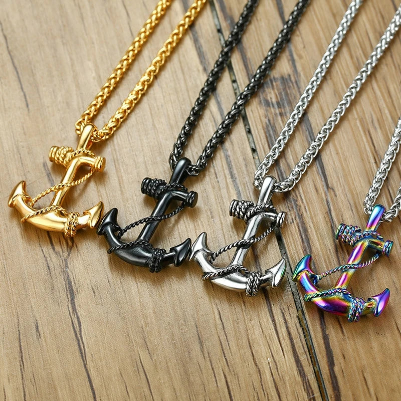 Collier ancre homme