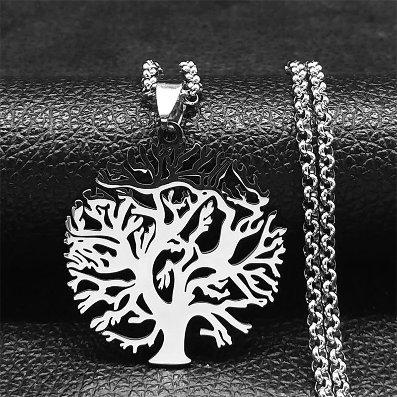 Collar Árbol de la Vida Colgante Acero Endurecido