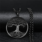Collar Árbol de la Vida Colgante Acero Endurecido