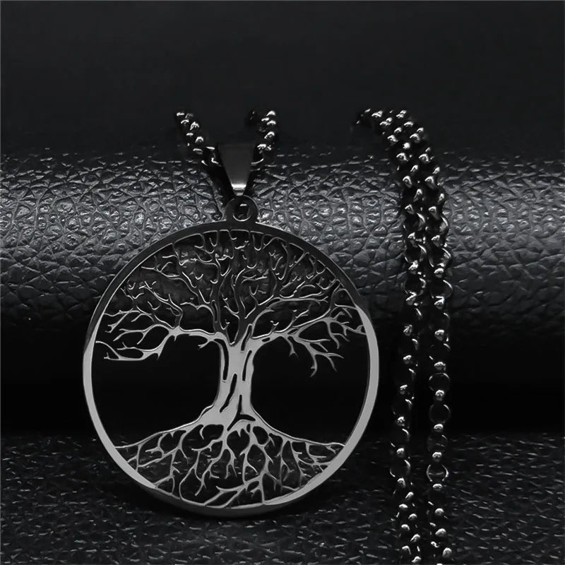 Collar Árbol de la Vida Colgante Acero Endurecido