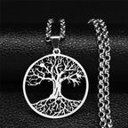 Collar Árbol de la Vida Colgante Acero Endurecido hombre