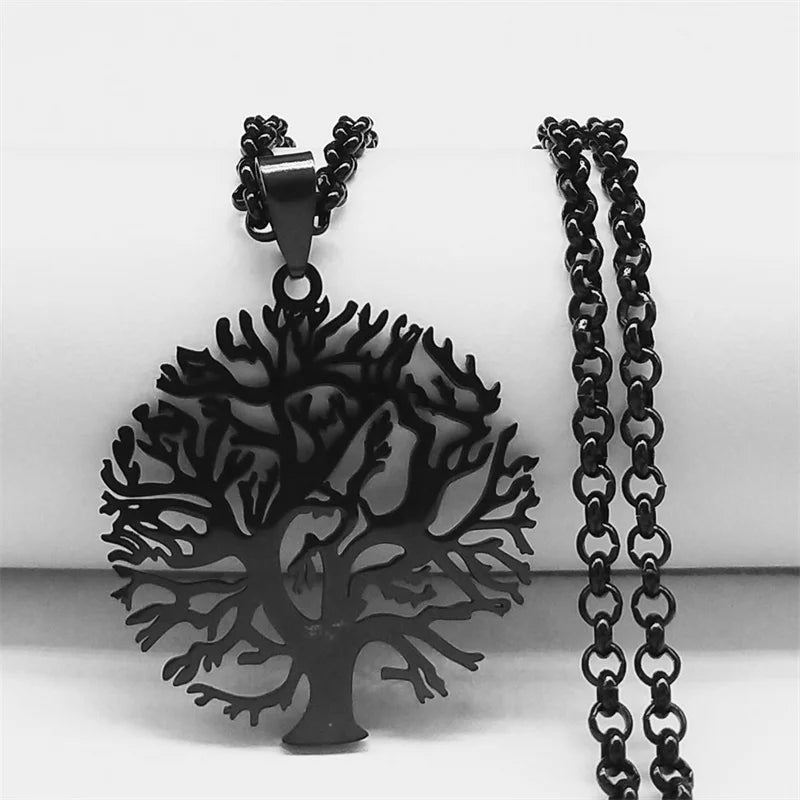 Collar Árbol de la Vida Colgante Acero Endurecido