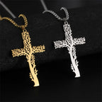 Collar Árbol de la Vida Colgante Cruz oro plata