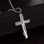 Collar Árbol de la Vida Colgante Cruz plata