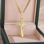 Collar Árbol de la Vida Colgante Mujer Cruz oro