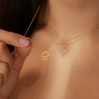 Collar con Colgante Fino de Champiñón oro