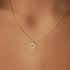 Collar con Colgante Fino de Champiñón plata