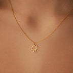 Collar con Colgante Fino de Champiñón oro rosa