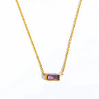 Collar con Colgante Fino de Piedra de Nacimiento de Color