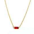 Collar con Colgante Fino de Piedra de Nacimiento de Color