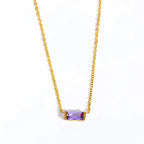 Collar con Colgante Fino de Piedra de Nacimiento de Color