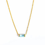 Collar con Colgante Fino de Piedra de Nacimiento de Color