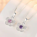 Collar con colgante de flor para mujer rosa