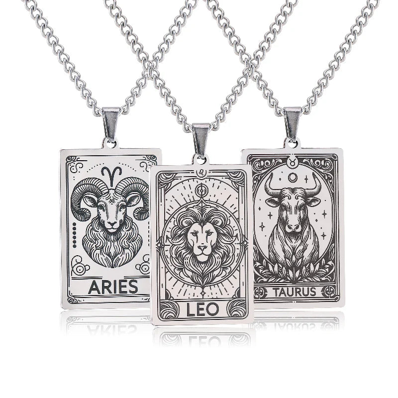 Collar con bonito colgante del signo zodiacal astrológico