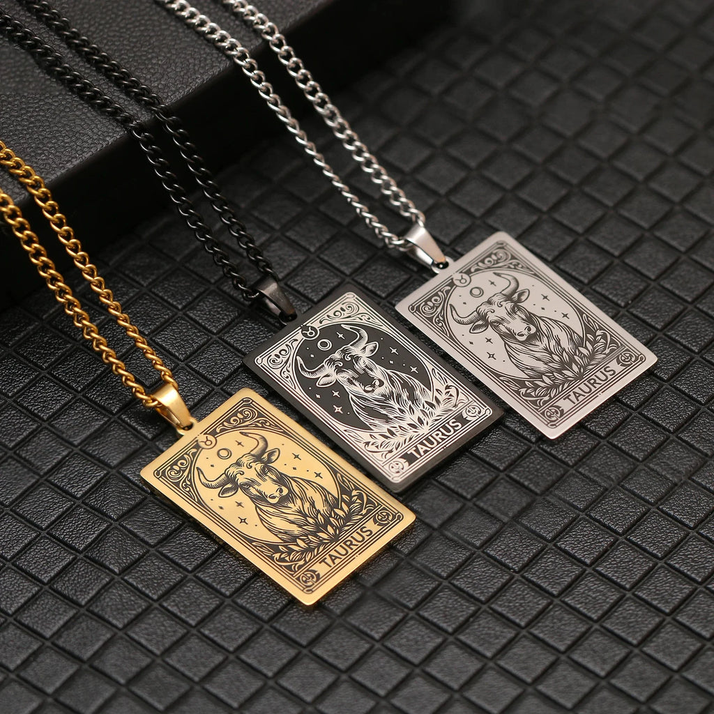 Collar con bonito colgante del signo zodiacal astrológico