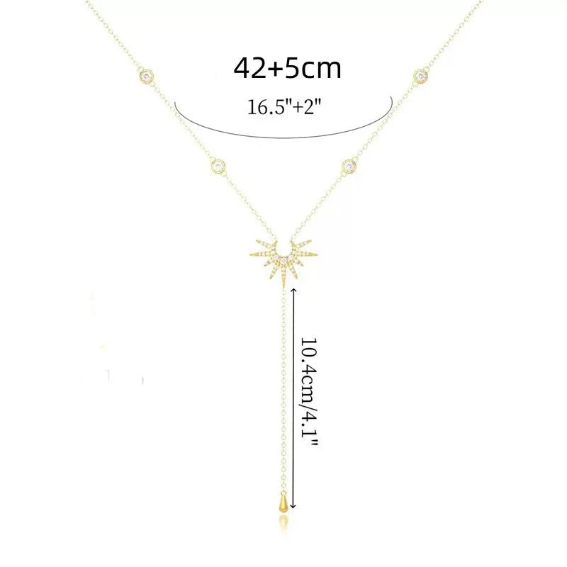 Collar con largo colgante Sol